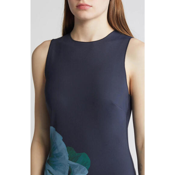 NEW, Ted Baker Cloudi Print Scuba Knit Body-Con Dress Navy Blue Size 1 #MD466 - Picture 5 of 10